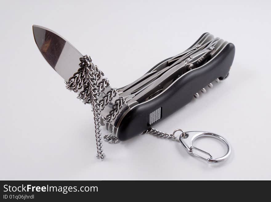 Folding Knife ,blade Chained