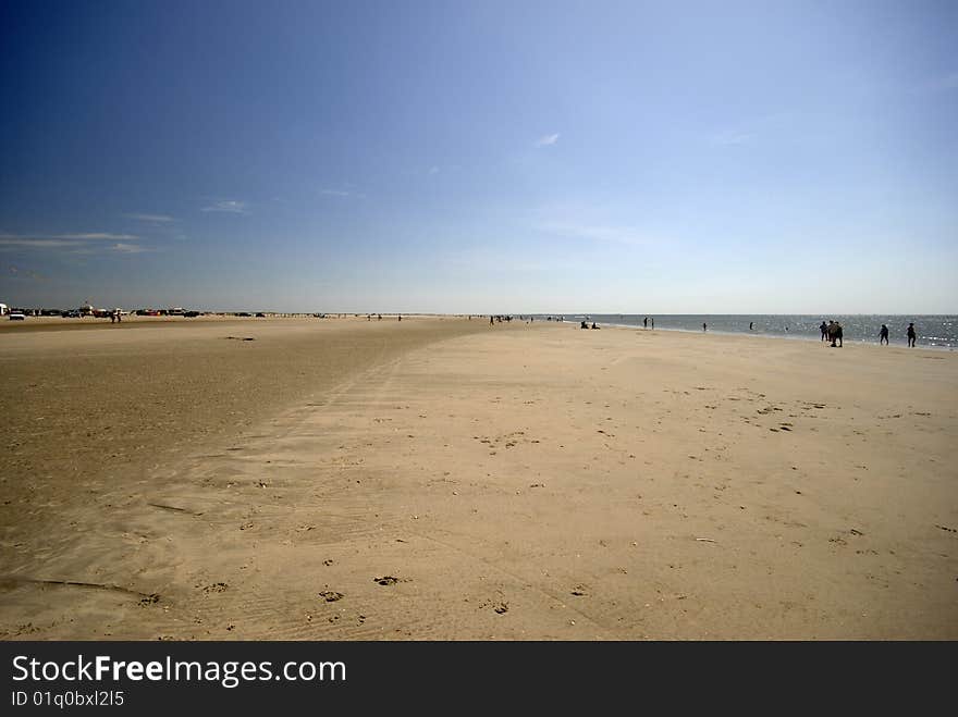 Activity on a Danish beach. Roemoe Island near the North Sea. Activity on a Danish beach. Roemoe Island near the North Sea.