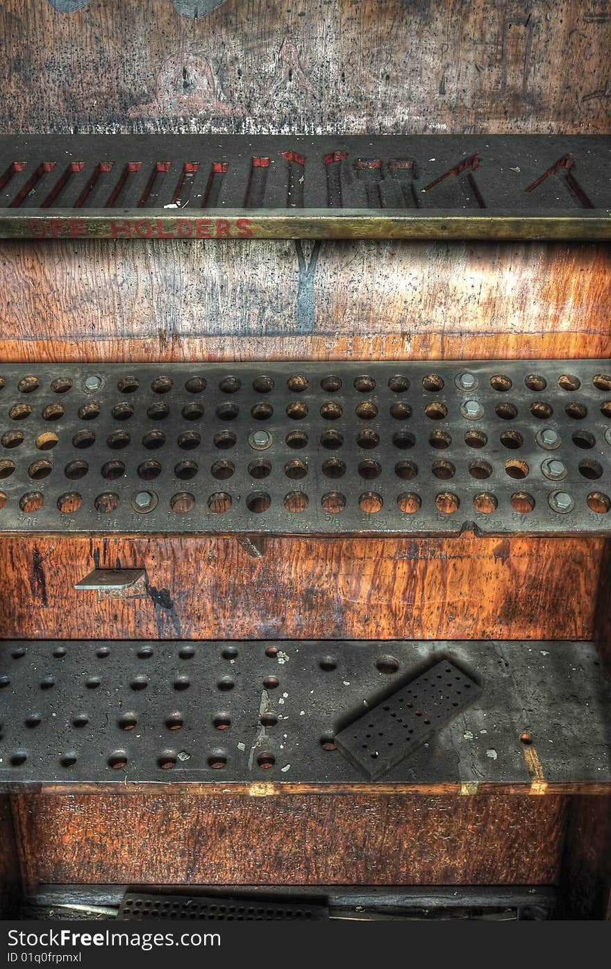 Old Tool Shelf in an Abandoned Machinery Shop