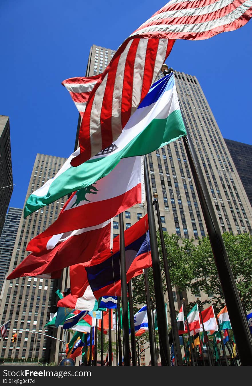 Flags of the world in new york city