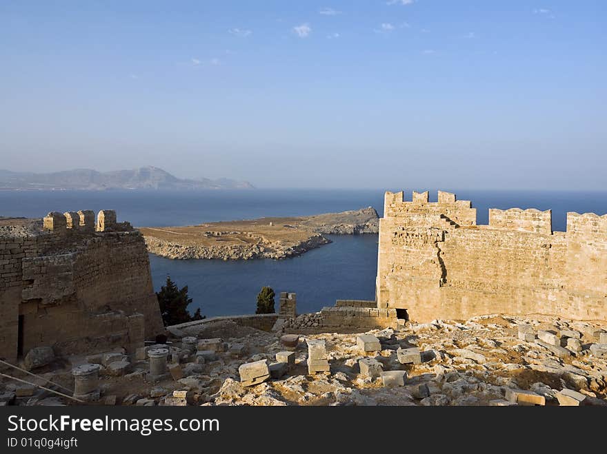 Ruins of fortifications.