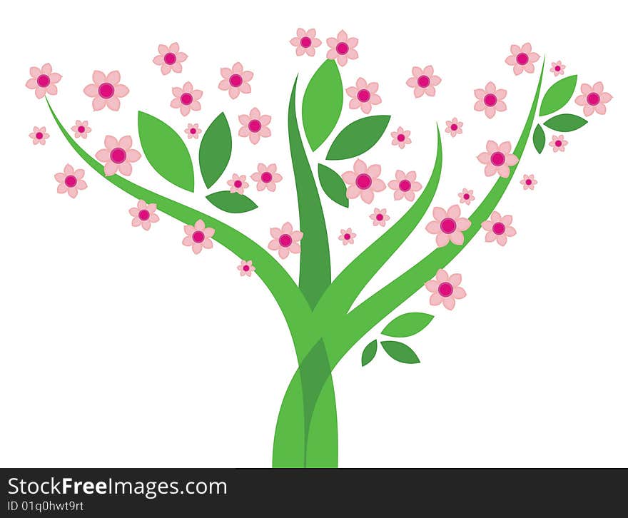 Tree with flowers - Vector image