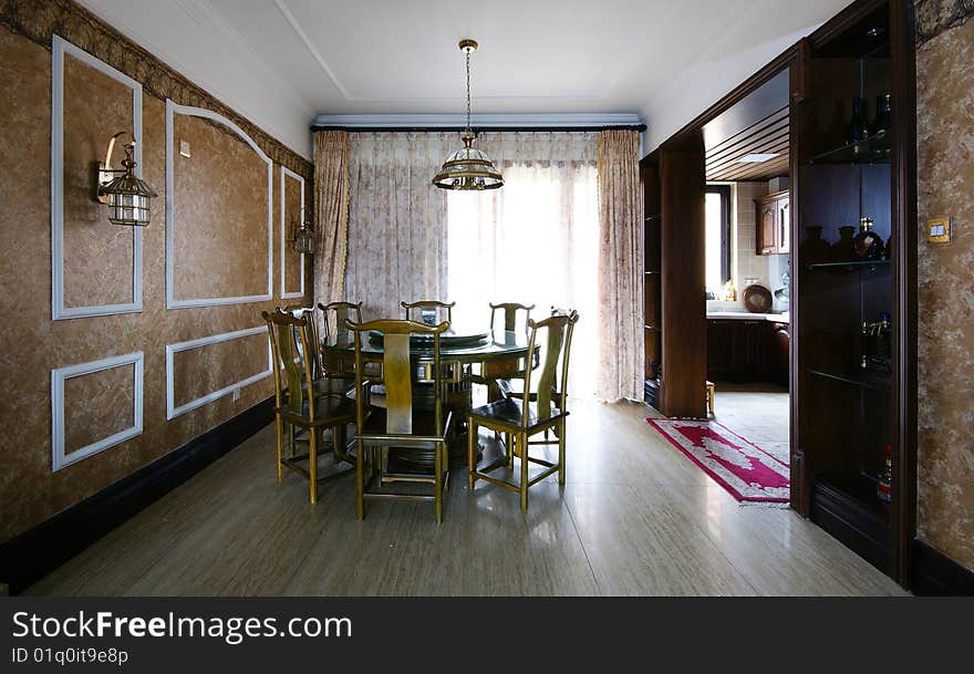 Dining room in modern home. Dining room in modern home.