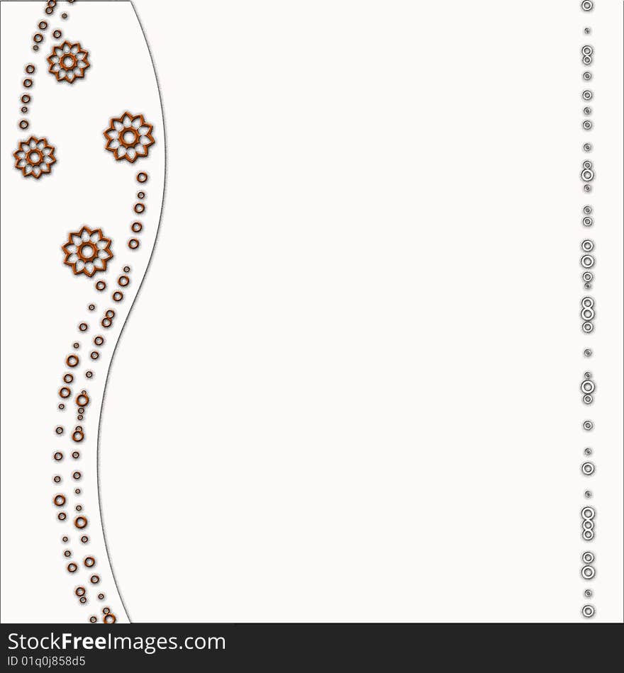 Background with flowers and circles. Background with flowers and circles