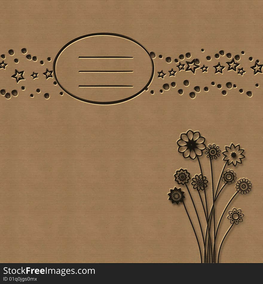 Background with flowers and stars. Background with flowers and stars