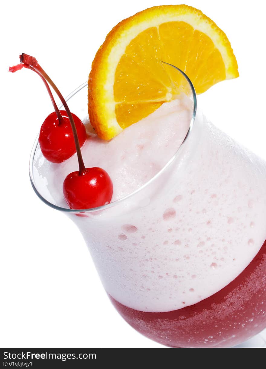 Frozen Berry Cocktail with Cherry and Orange