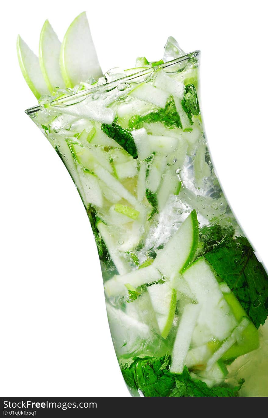 Cocktail - Apple Mojito with Fresh Mint and Soda