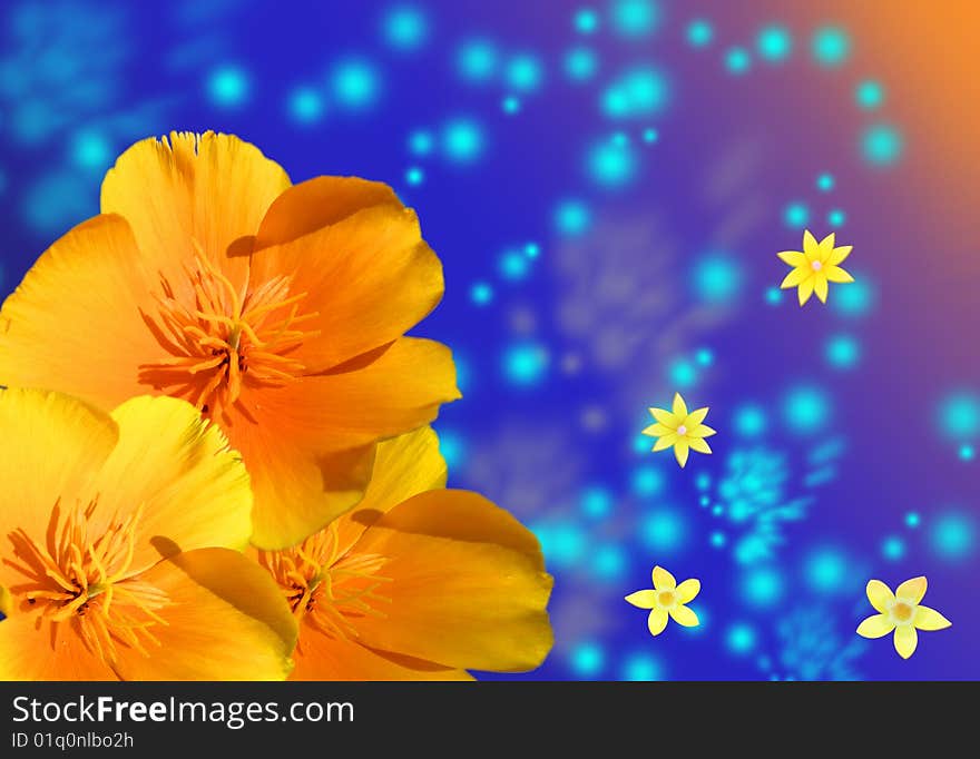 Flower on the abstract background