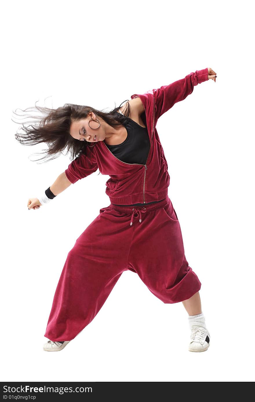 Modern style dancer posing on studio background. Modern style dancer posing on studio background