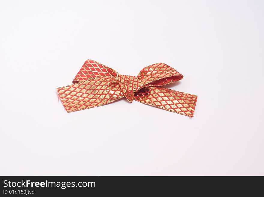 Red ribon on a white background