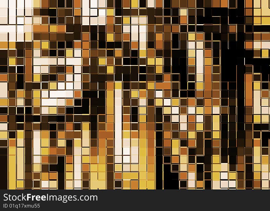 Abstract mosaic background. Gold tiles. Abstract mosaic background. Gold tiles