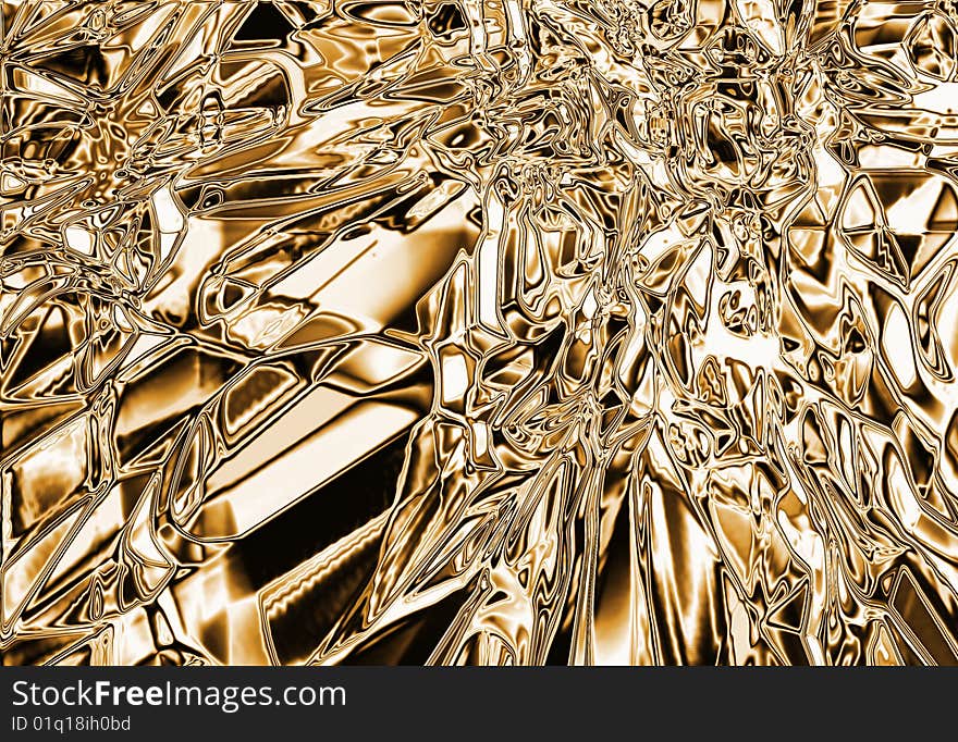 Abstract gold background. Glass texture. Abstract gold background. Glass texture