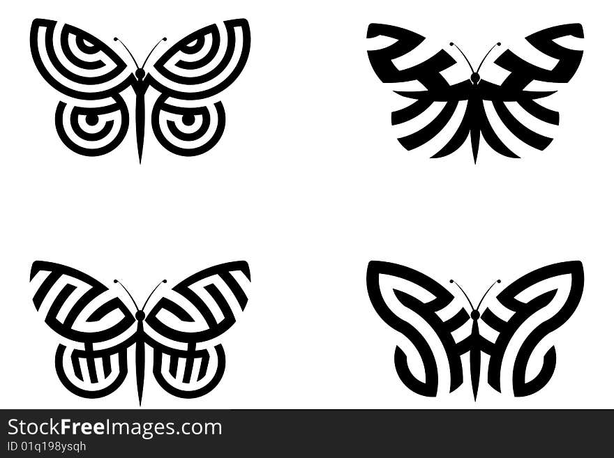 Vector illustration of Abstract Butterflies