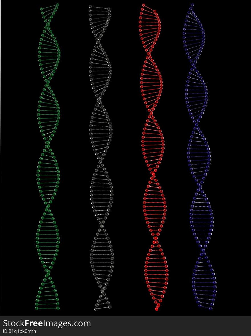 Computer generated model of deoxyribonucleic acid, DNA. Computer generated model of deoxyribonucleic acid, DNA