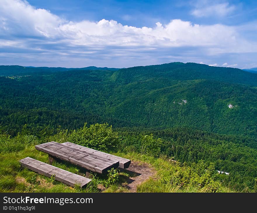 Resting place on mountain