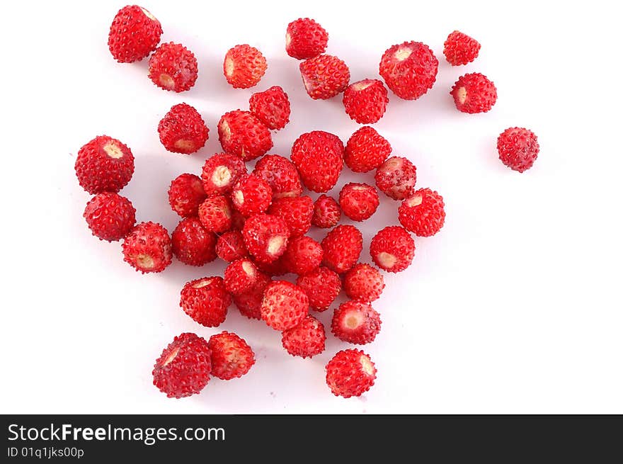 Red strawberry on a white background