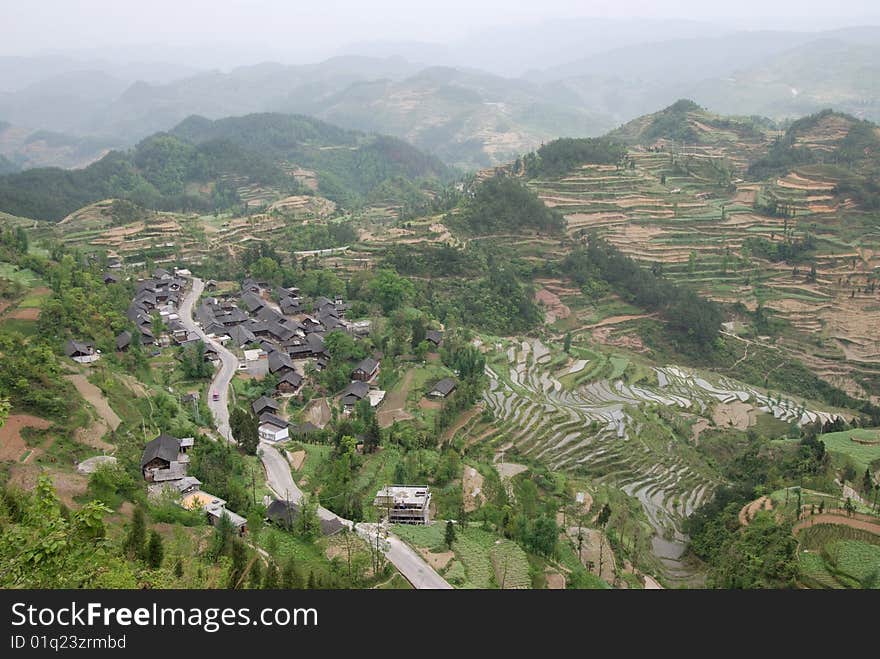 Village scenery in guizhou china