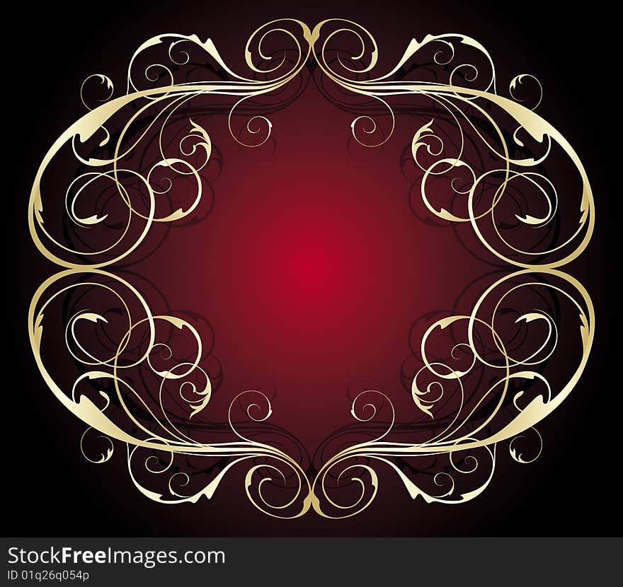 Golden vintage frame. 
vector illustration.