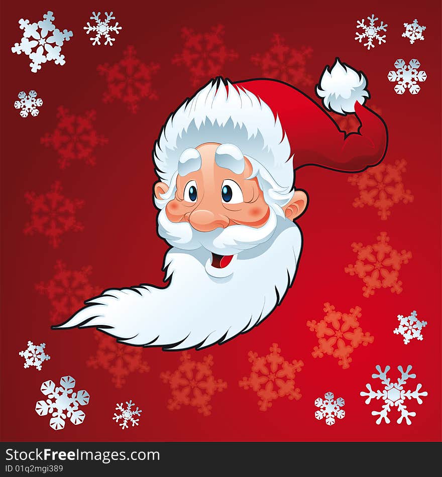 Santa Claus - Christmas Card - funny cartoon and vector illustration