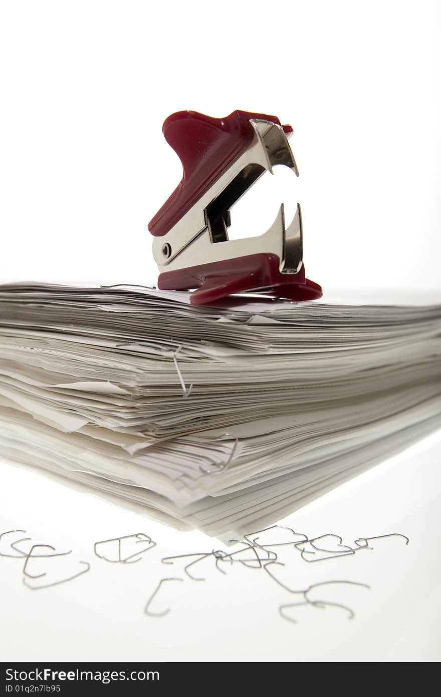 Staple puller on a sheaf of paper.