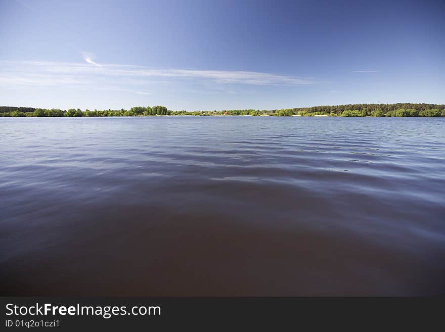 View from the sand riverside of Volga. View from the sand riverside of Volga