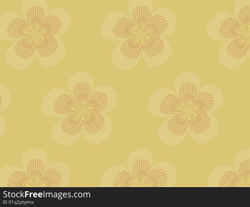 Flower on the gold background. Flower on the gold background