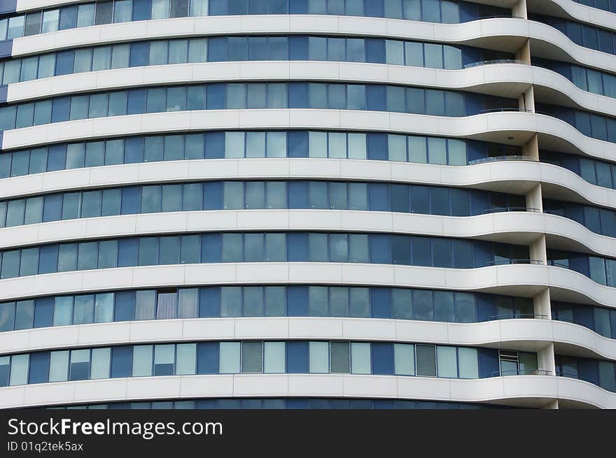 Modern building and a sky reflections