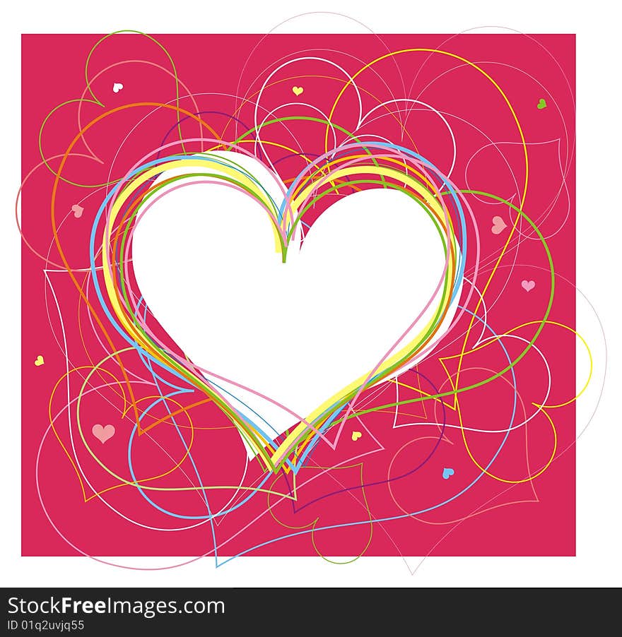 Valentine background with hearts. Vector illustration.