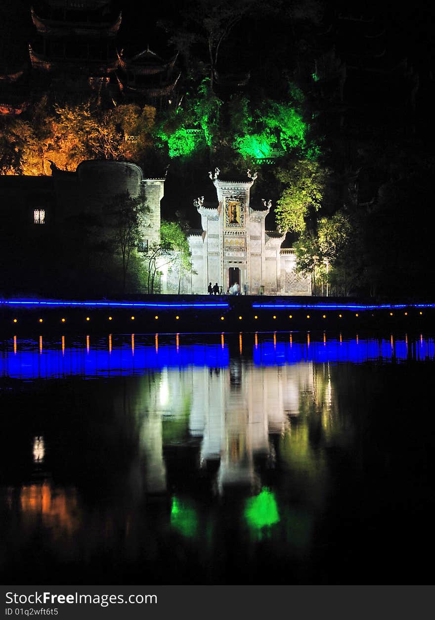 Night scene of zhenjiang Guizhou. Night scene of zhenjiang Guizhou.