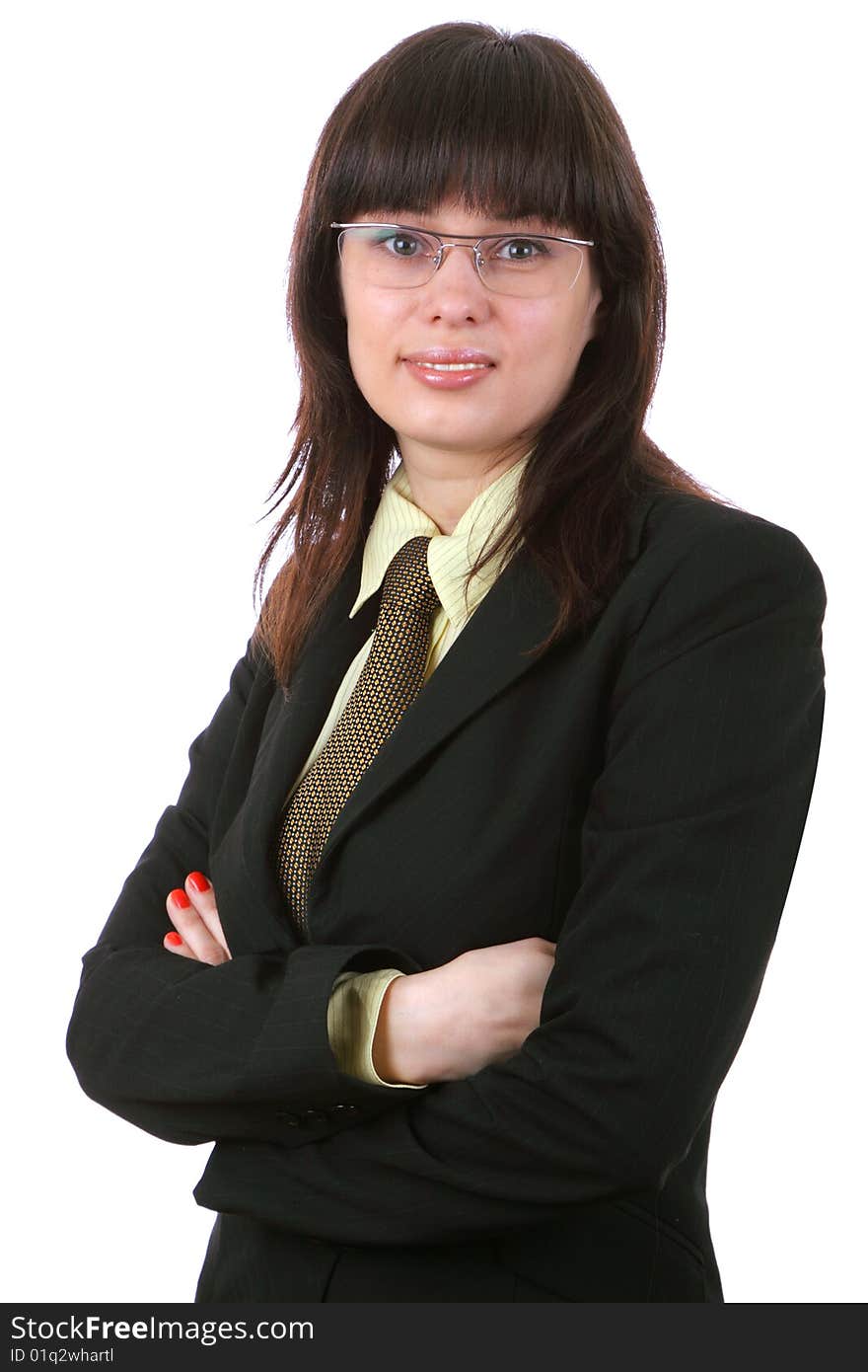 Business woman isolated on a white background