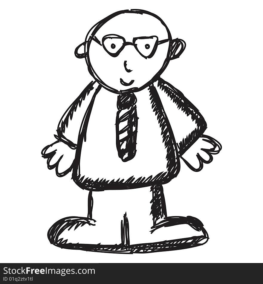 Business concept - business man sketch. Business concept - business man sketch