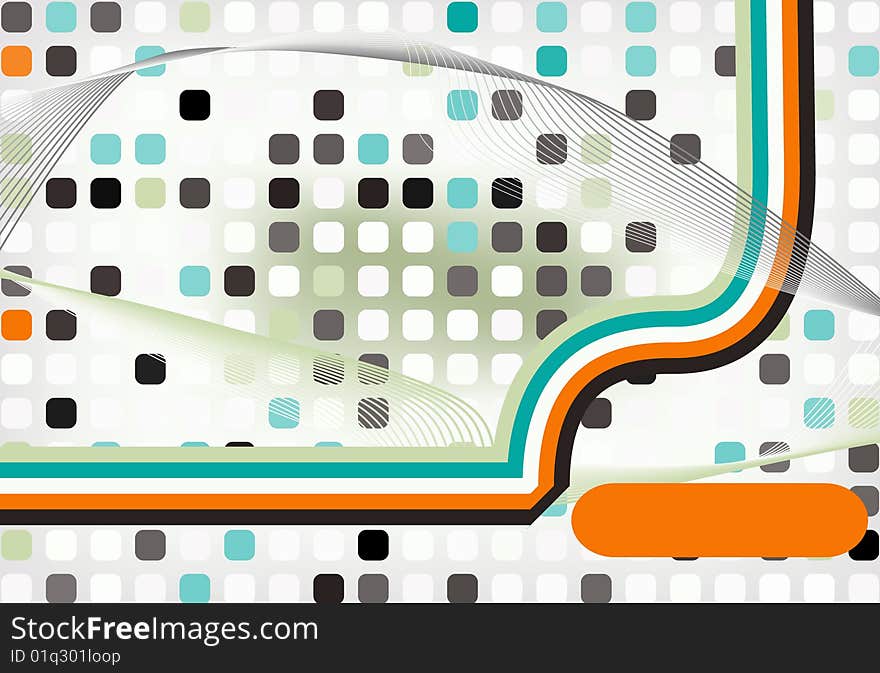 Mosaic color illustration raster design. Mosaic color illustration raster design