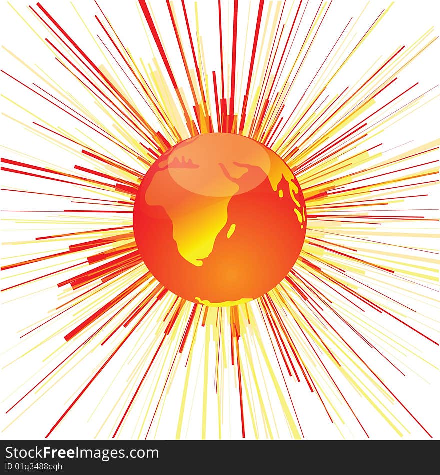 Effects of global warming,sun,sunset