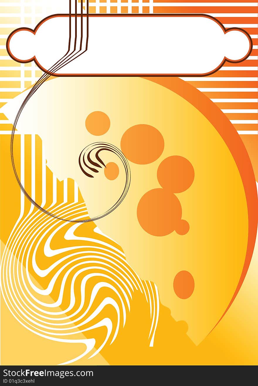 This is orange background for the text with the image of the  piece of cheese.