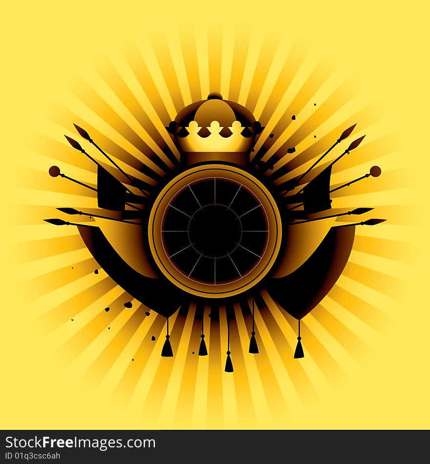 Heraldic simbol on a yellow background