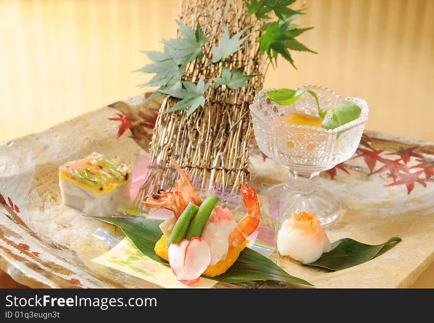 Japanese sashimi food on ice. Japanese sashimi food on ice