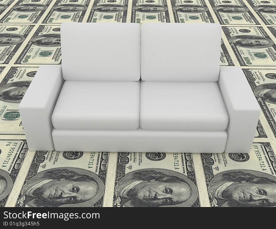 Sofa on dollars.