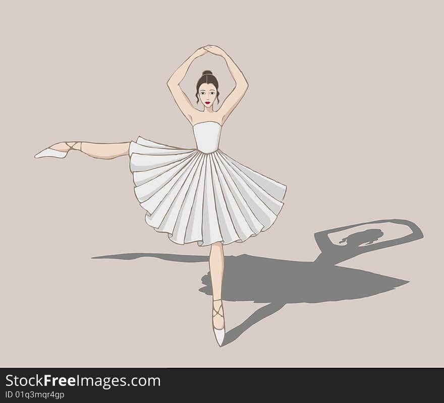 Vector illustration of a dancing ballerina