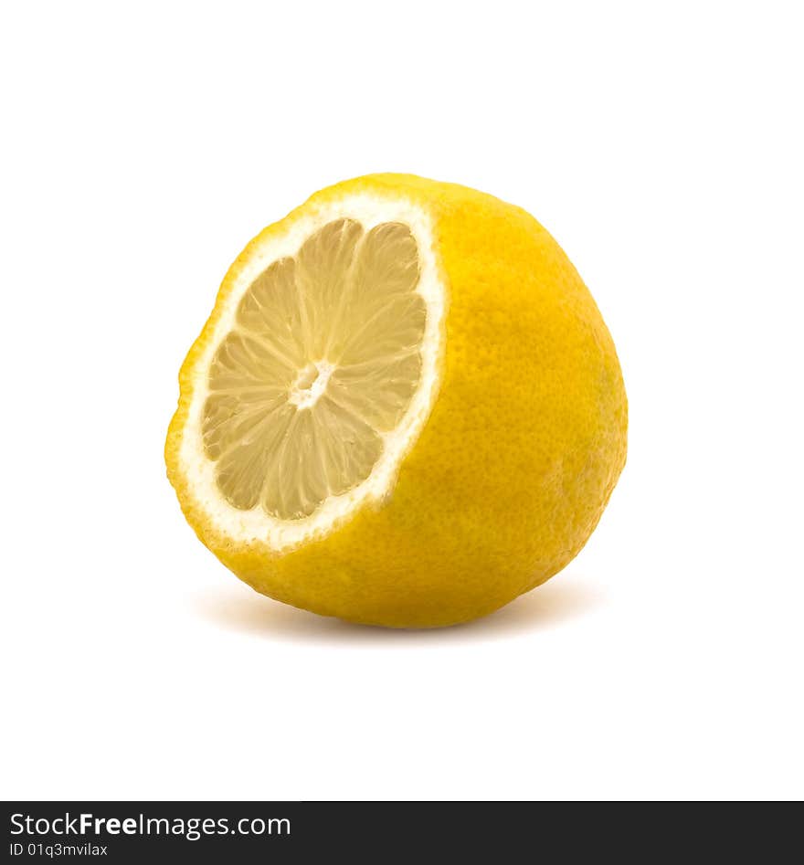 Half lemon isolated on white background