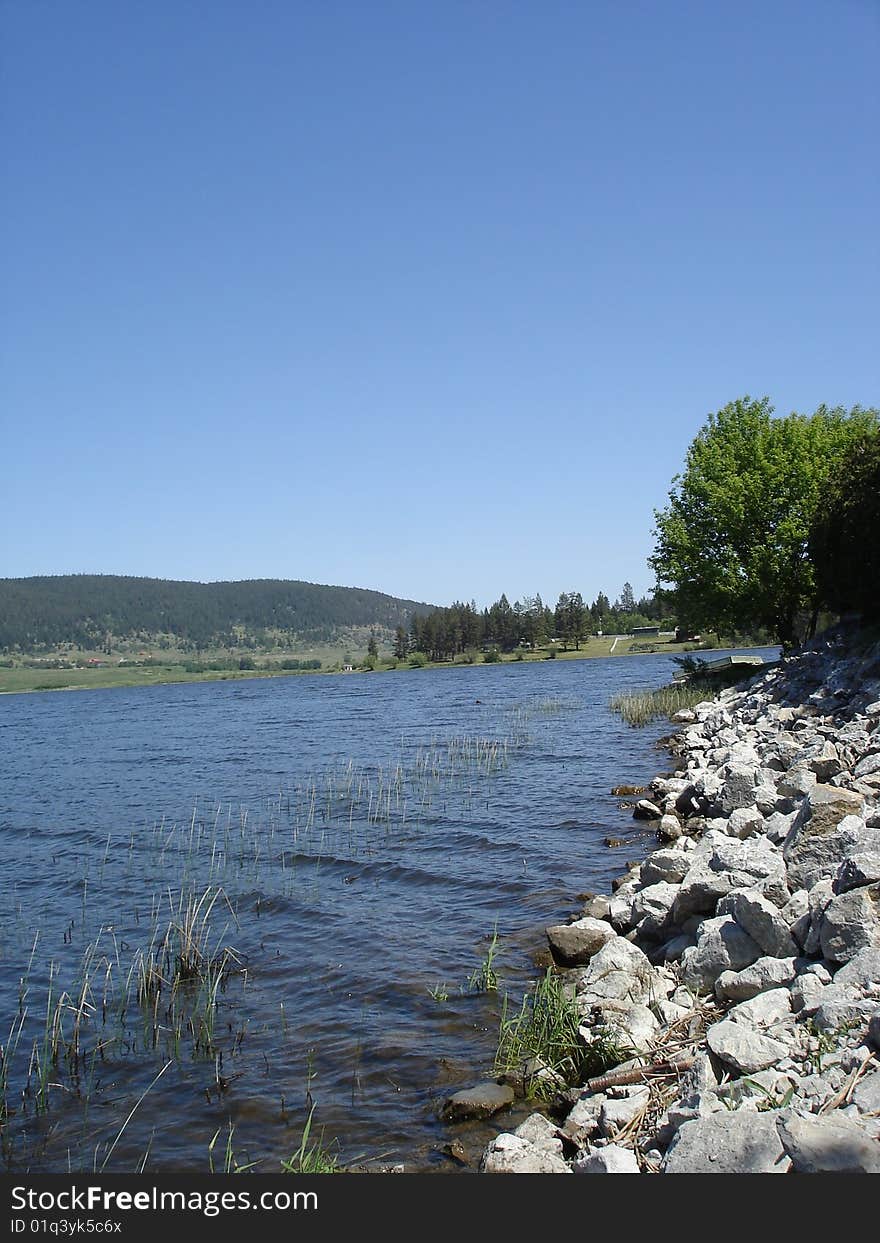 A lake with a rough shore to walk, but a clear clean lake. A lake with a rough shore to walk, but a clear clean lake.