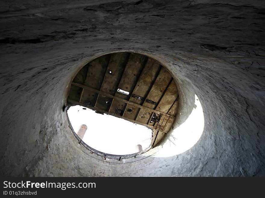 Interior of the old cement plant in Bedzin - town in Upper Silesia - industrial discrict of Poland