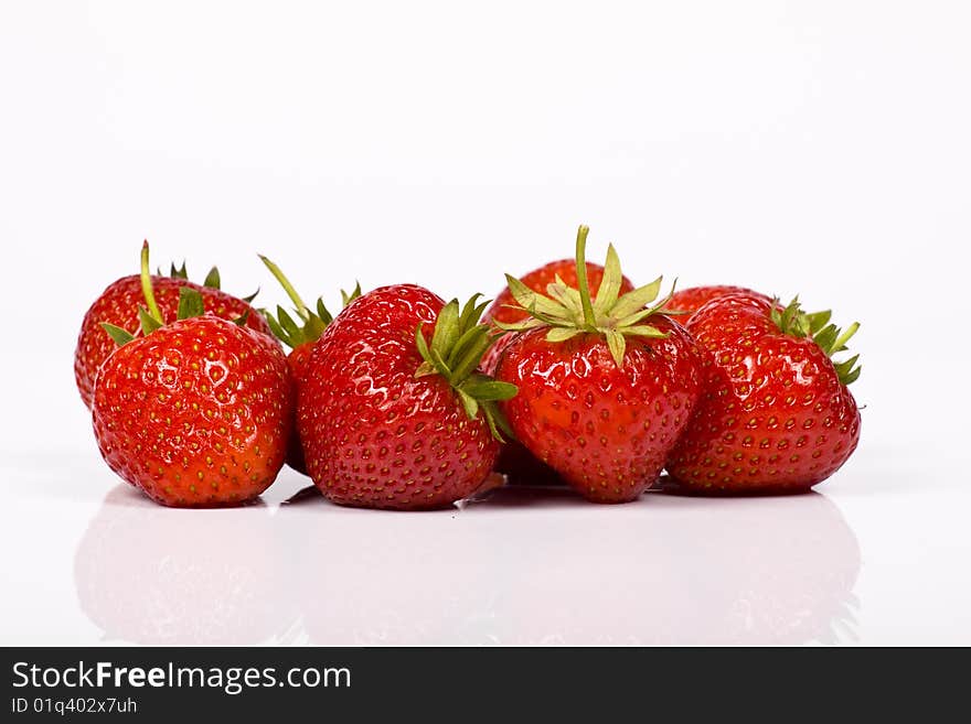 Isolated fruits - Strawberries on white background