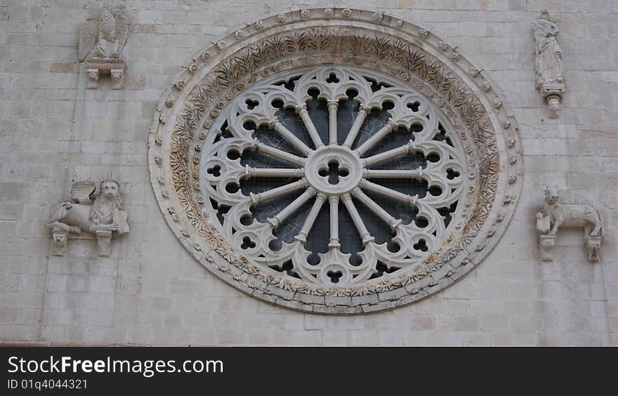 Details of Norcia Italy church. Details of Norcia Italy church