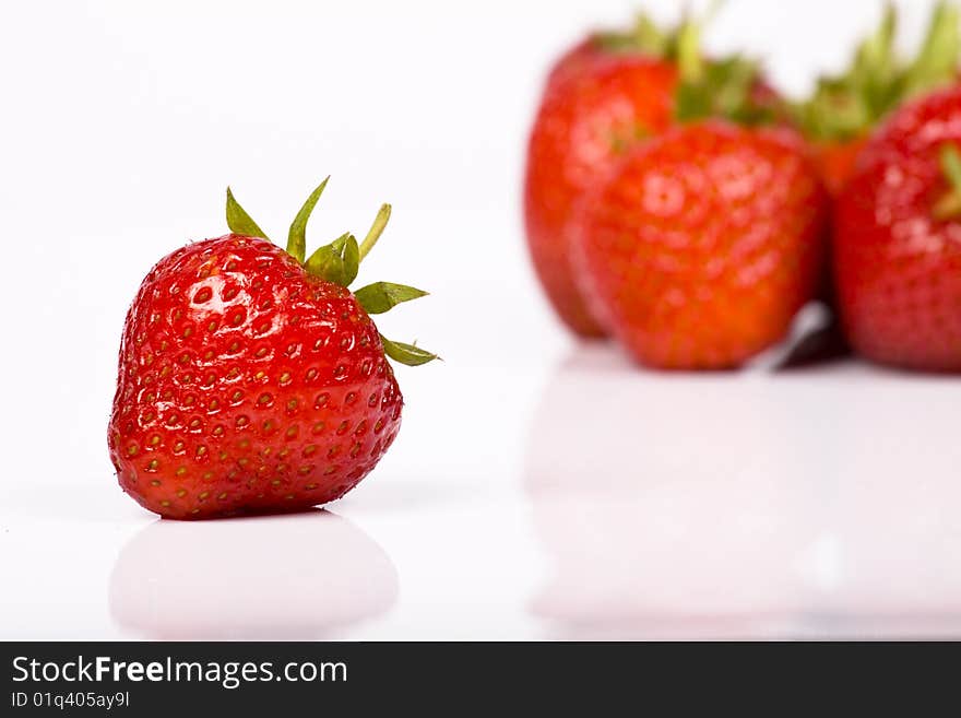 Isolated fruits - Strawberries on white background