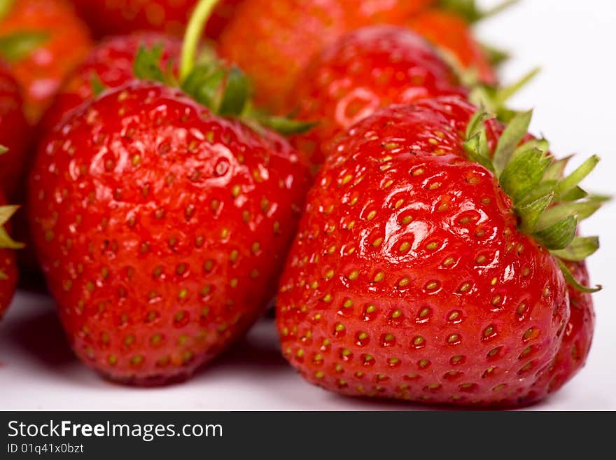 Isolated fruits - Strawberries on white background