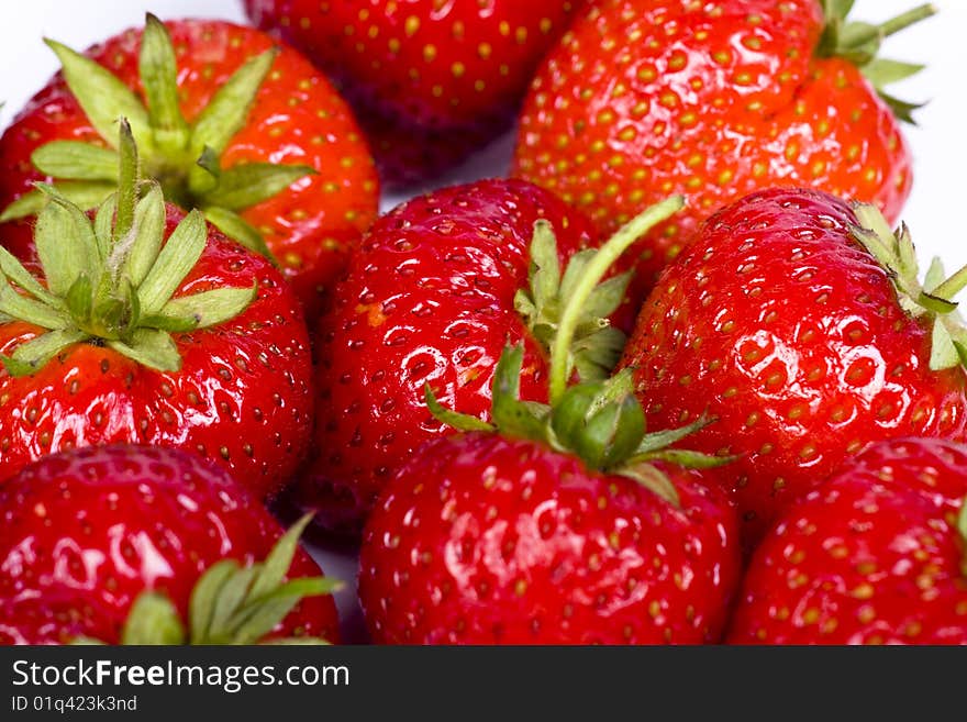 Isolated fruits - Strawberries on white background