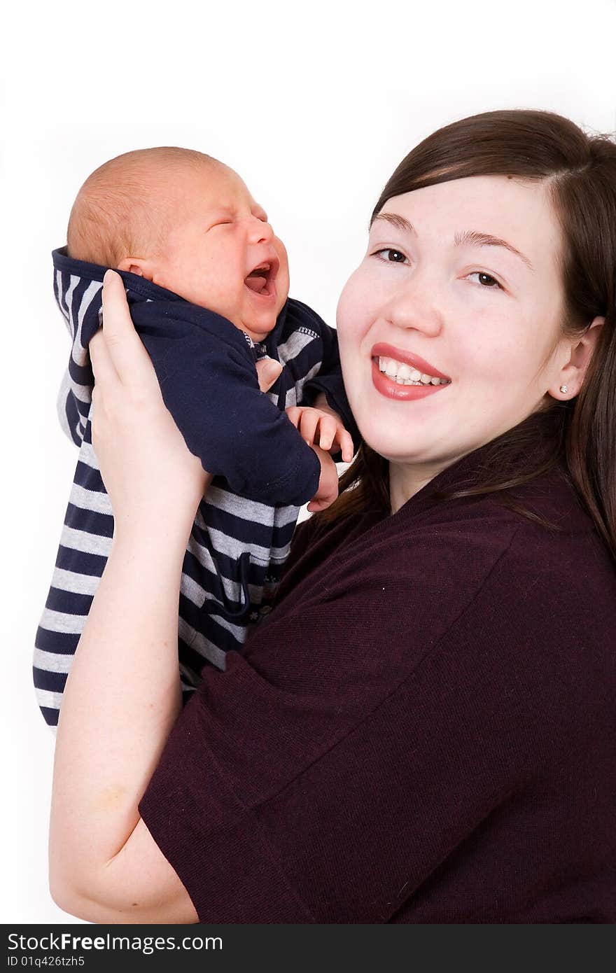 Newborn Baby and young mother