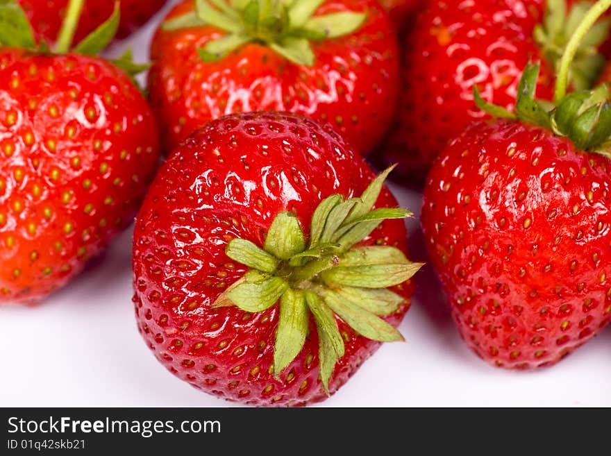 Isolated fruits - Strawberries on white background