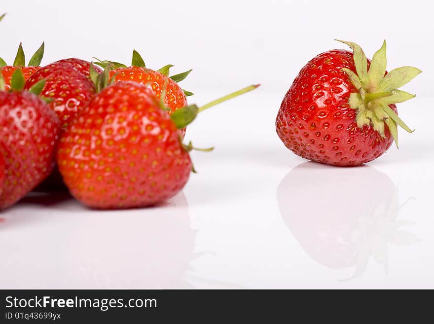 Isolated fruits - Strawberries on white background