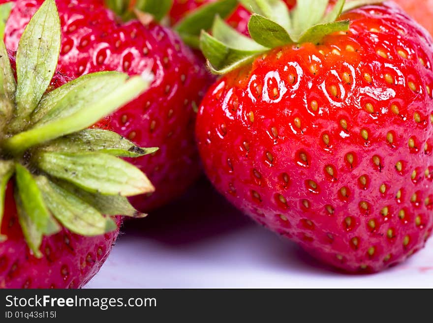 Isolated fruits - Strawberries on white background